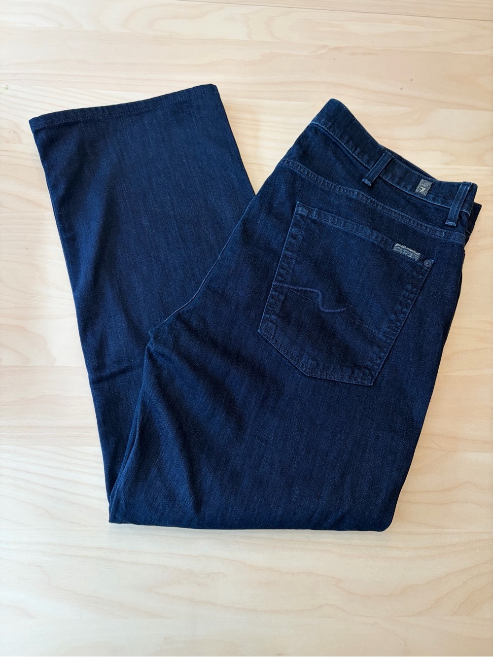 7 For All Mankind Navy Straight-Leg Women's Jeans